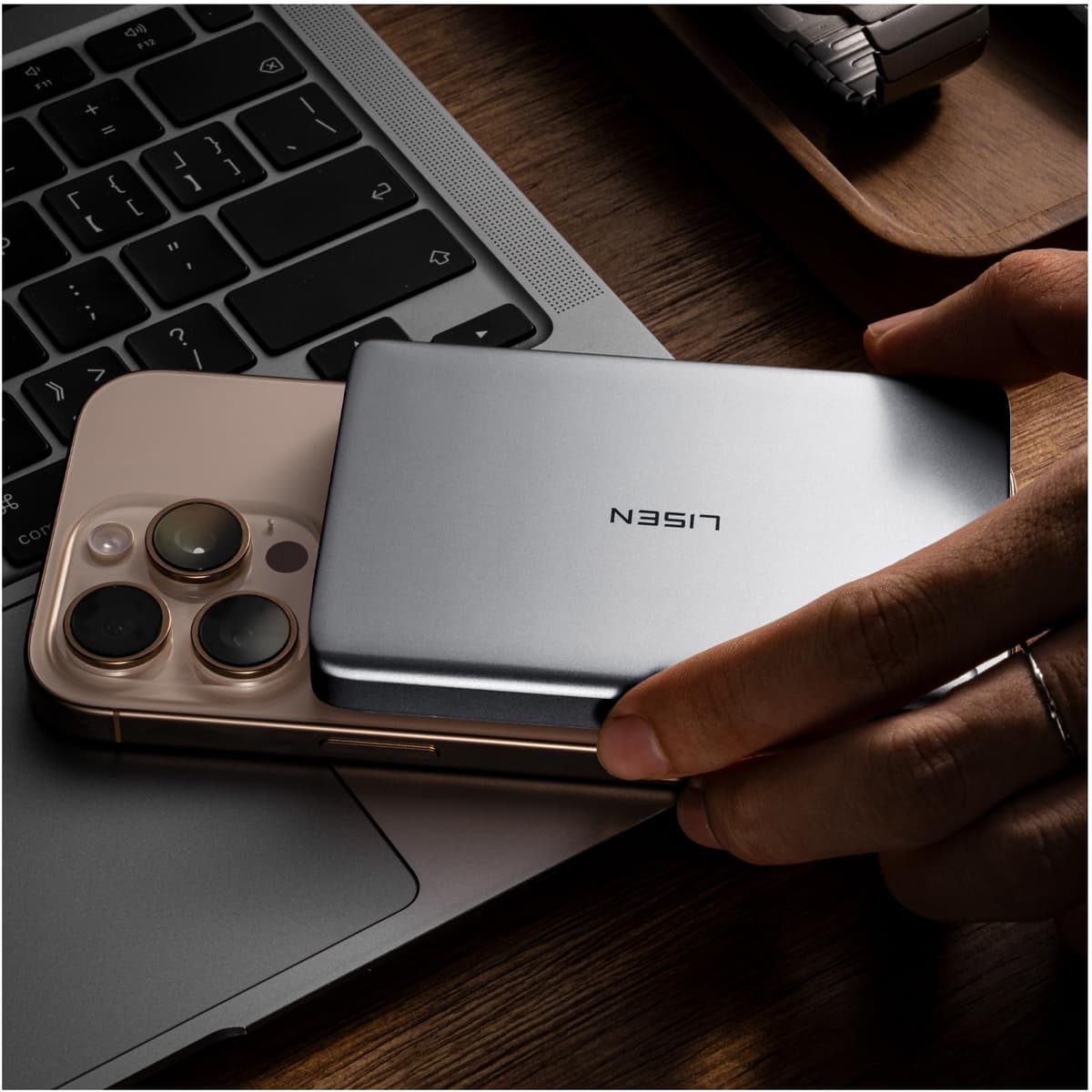 LISEN [0.3'' Ultra Slim [Qi2 15W Max] for MagSafe Battery Pack,5000mAh MagSafe Power Bank Wireless,Travel Essentials Portable Charger,Magnetic Power Bank for iPhone 17 Pro Max Plus Air 16 15 14 13 12 — view 12