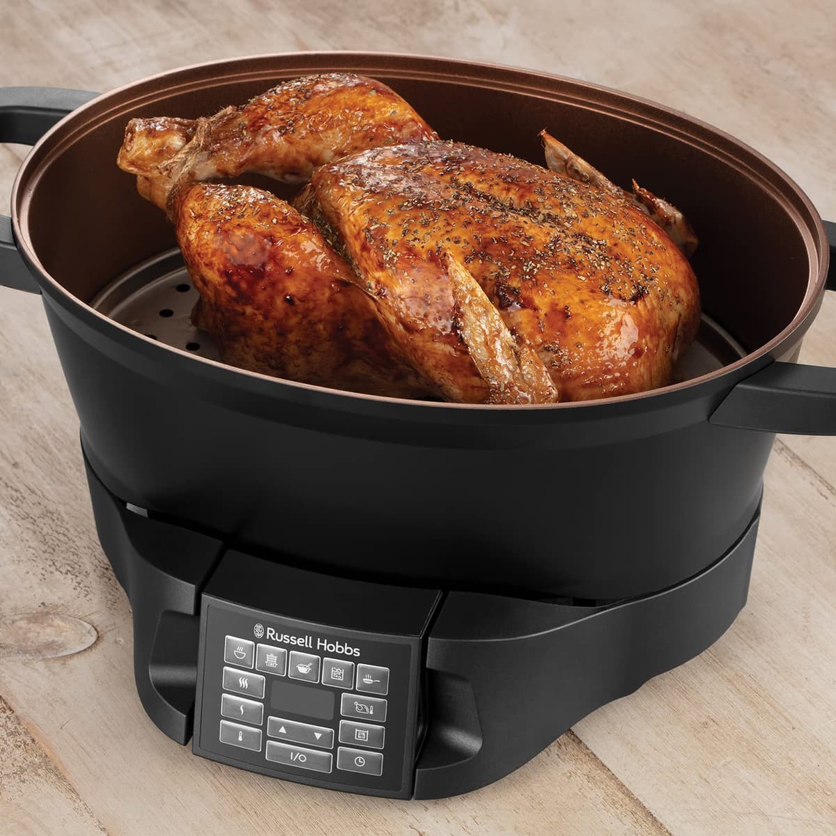Russell Hobbs Good-to-Go 6.5L Electric Multicooker - 8 Digital functions inc Sear, Slow Cook, Steam, Boil, Keep warm & Roast, Cast aluminium housing, Glass lid, Dishwasher safe parts, 750W, 28270 — view 6