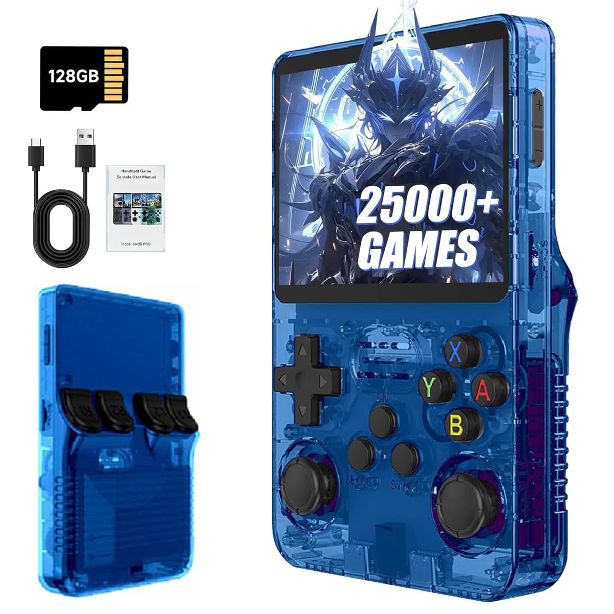 R36S Retro Handheld Games Console, 20,000+ Classic Games Portable Pocket Video Player with 3.5 Inch HD Screen, 64G TF Card, Open Source Linux System Screen for Teens and Adults (Black 64G) — view 13