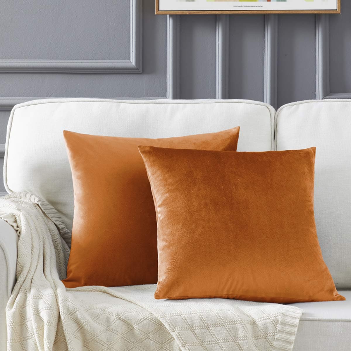 Gris Oscuro Terciopelo Almohada Cubre Caso Suave decoración Fundas de de cojín para sofá Dormitorio Coche Cama Casa Decor 30x50cm ，Pack de 2 — view 27