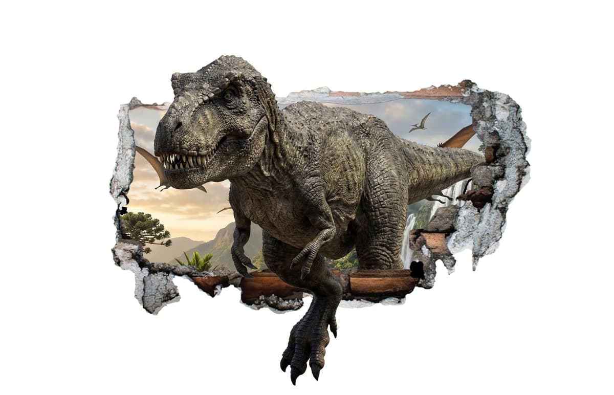 Large Dinosaur Wall Stickers for Boys Bedroom, 3D Dinosaur Wall Art Decals for Kids Nursery Decor, Peel and Stick Dinosaur Stickers, Removable Childrens Wall Stickers for Bedroom, Playroom & Nursery