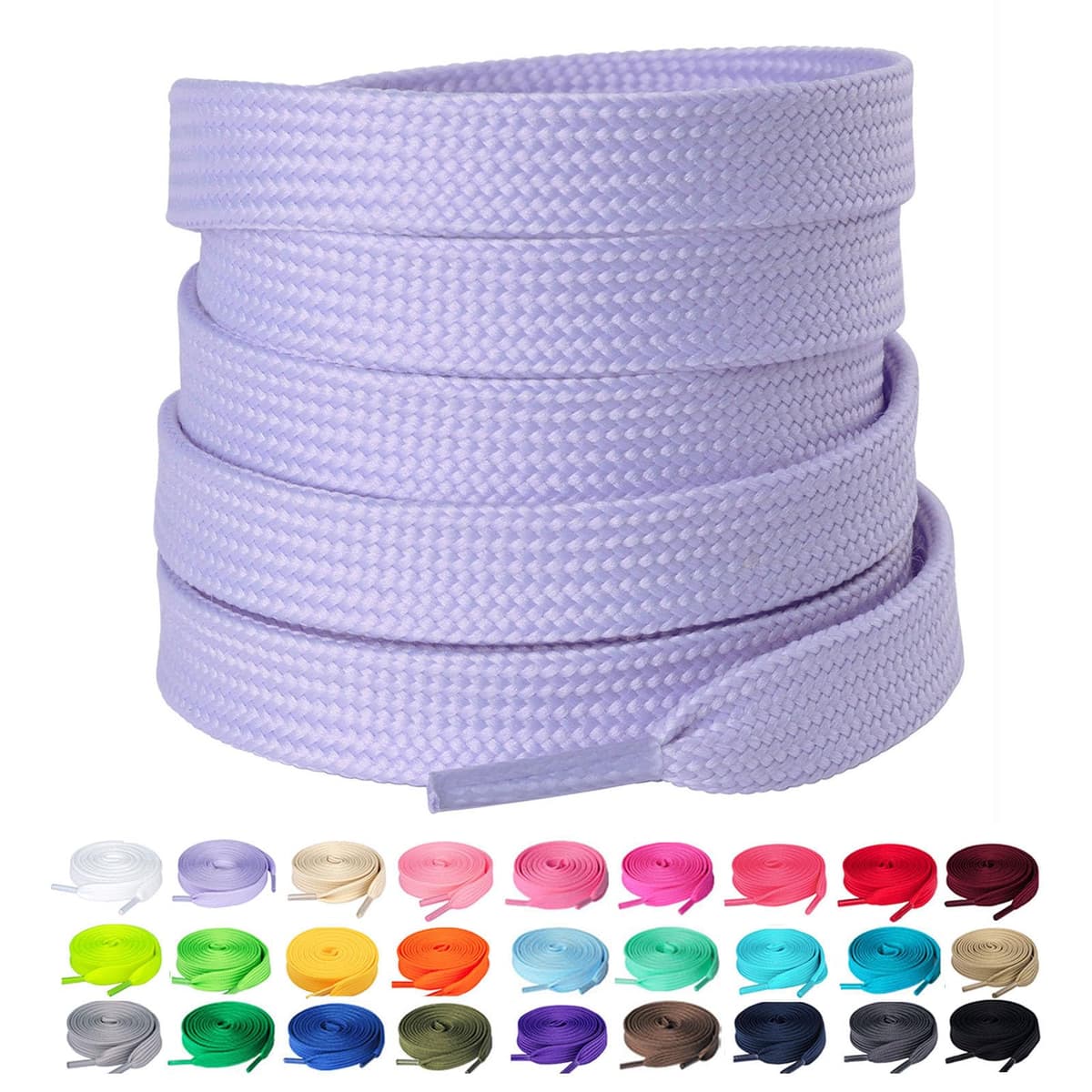 Olukssck - 2 Pares de Cordones Planos, Cordones duraderos de Repuesto de 10 mm de Calidad para Zapatos de Deporte, Zapatos de Ciudad — view 25