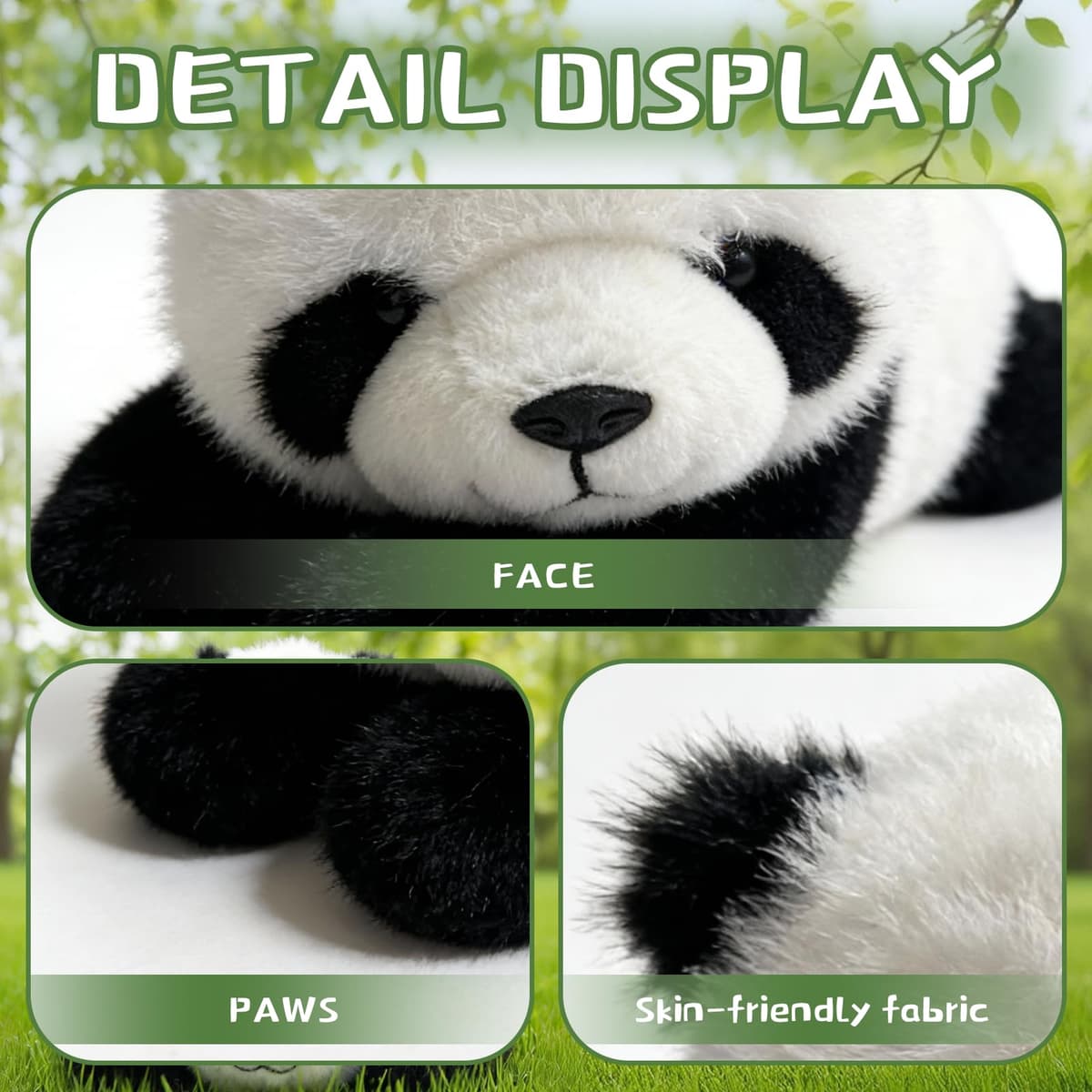 Weighted Panda Plush Teddy, Soft Stuffed Animal Plushies, Cuddly Toy for Comfort & Relaxation, Pookie the Panda Weighted Animals for Adults, Hugging Companion for Anxiety Relief & Sleep Support（45cm） — view 5