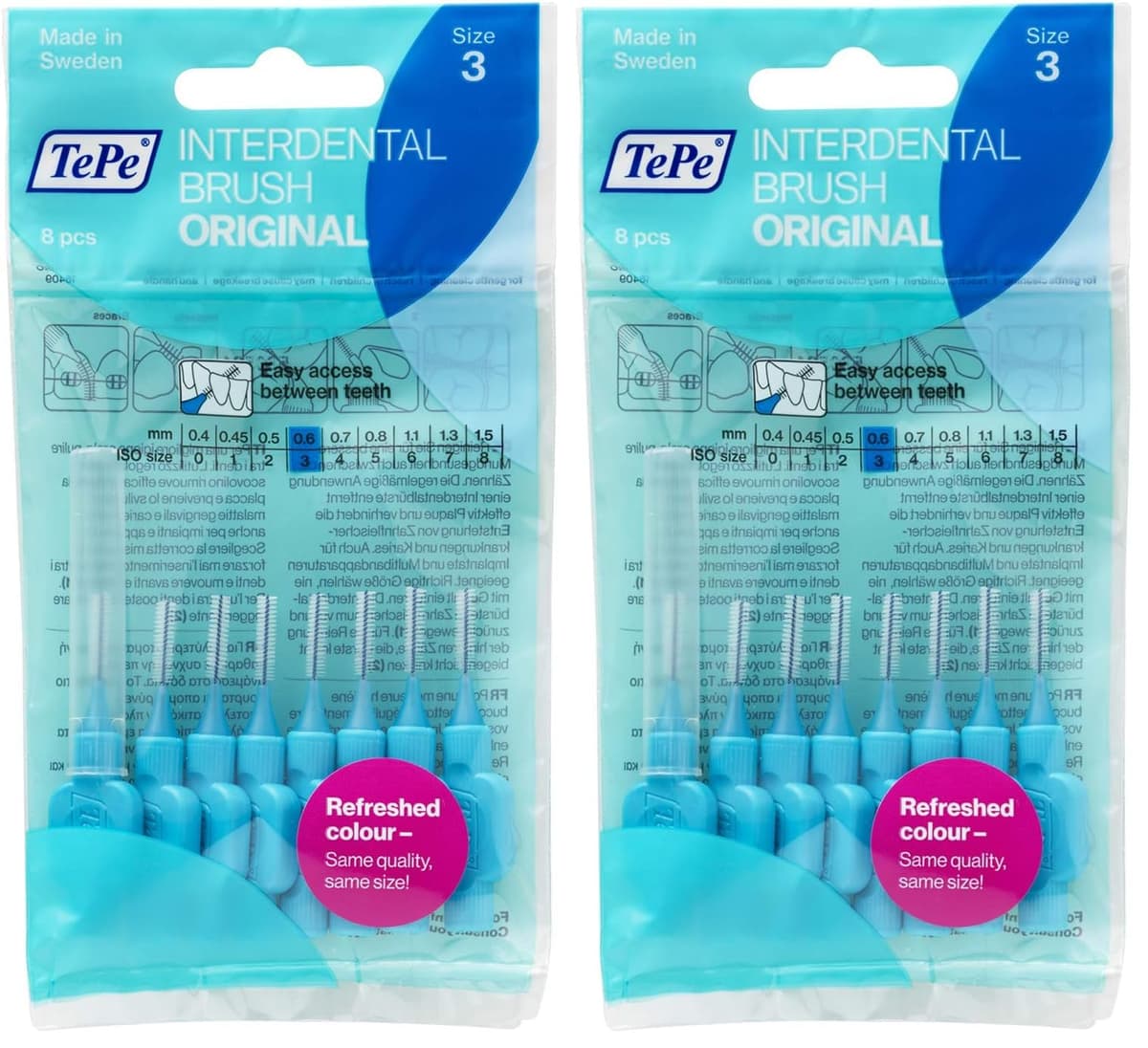 TePe Interdental Brush, Original, Yellow, 0.7mm/ISO 4, 8pcs, efficient Cleaning Between Teeth, Plaque Remover and Dental flosser for Small Gaps — view 37