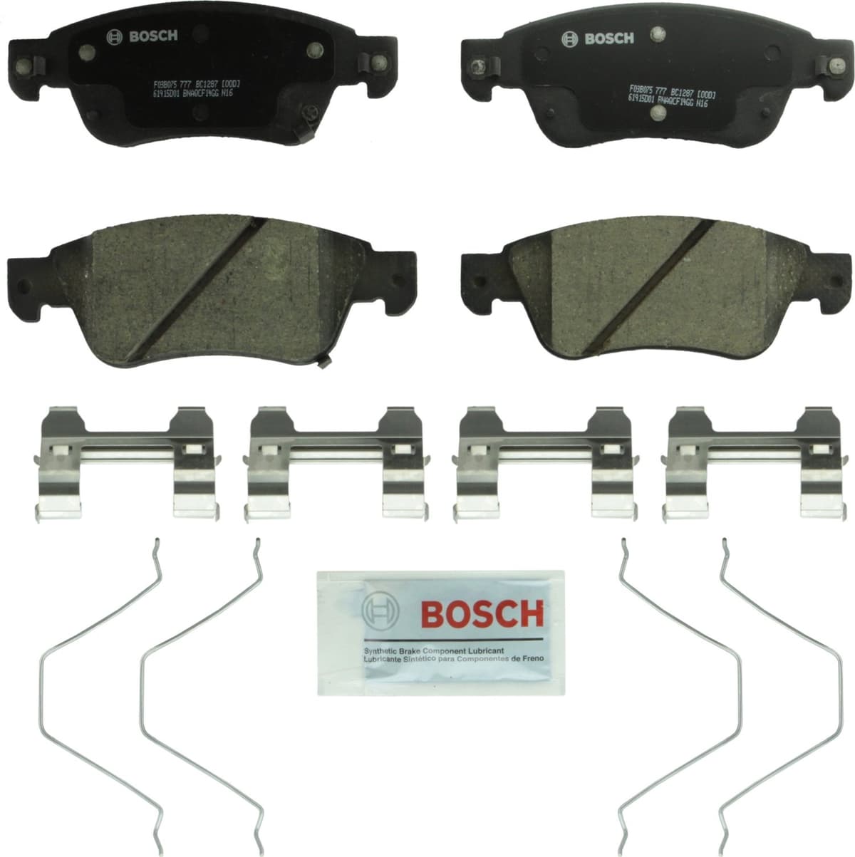 Bosch BC914 QuietCast Premium Ceramic Disc Brake Pad Set For: Acura ILX; Honda Accord, Civic, CR-V, Element, Fit, Front — view 329