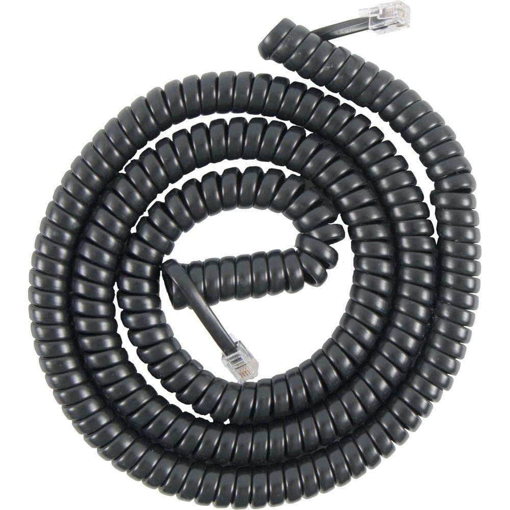 Uni-Best Coil Telephone Cord. Plug to Plug Extension. Standard Phone line Cord Configuration. A Selection of Multiple Colours and Sizes(2 Pack) (Ivory, 25') — view 2