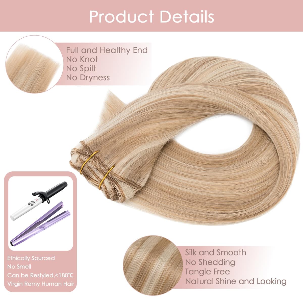 Silk-co 10inch Hair Extensions Clip in Hair Extension Human Hair #04 Medium Brown -Basic Thickness-Thin Weft- 8 Pieces Real Remy Straight Hair Extensions[50g] — view 96