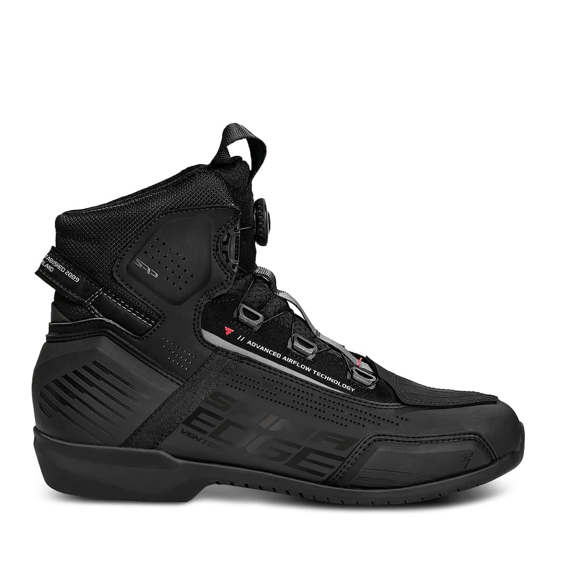 Shima Edge Vented Botas Moto Hombre Cuero Ventilada Zapatillas ATOP Verano Calzado Motorista Baja Adventure Cremallera Lateral Protección Tobillo Motocicleta Trail (Masculinos, Ventilado, Negro, 43) — view 3