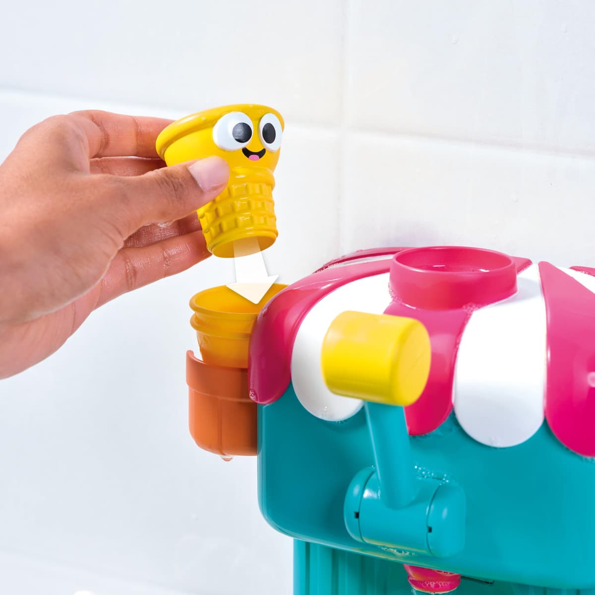 Toomies Foam Cone Factory Deluxe - Ice Cream Foam Maker Baby Bath Toys - Wall Mounted Bubble Bath Toys for Kids - Pretend Play Water Toys - Toddler and Baby Sensory Toys - Plus 18 Month Old Toys — view 5