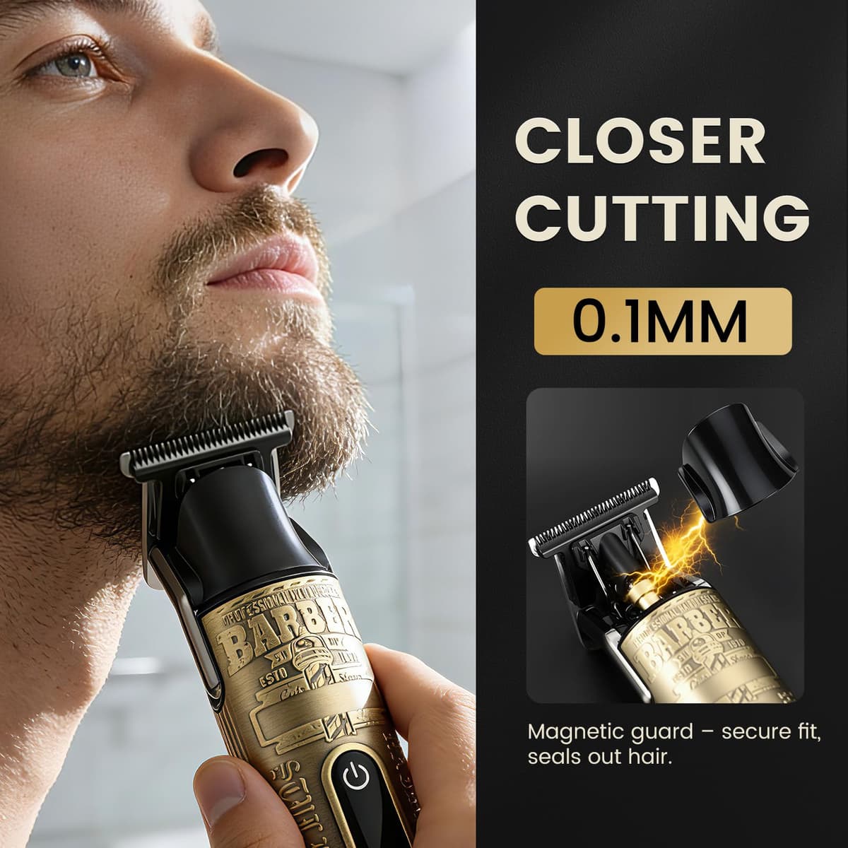 YIDON Men's Shaver and Hair Clipper, Men's Hair Clippers with Type-C Charging, IPX6 Waterproof Fuselage Beard Trimmer, Complete Set with Magnetic Combs, Wet and Dry Use — view 3