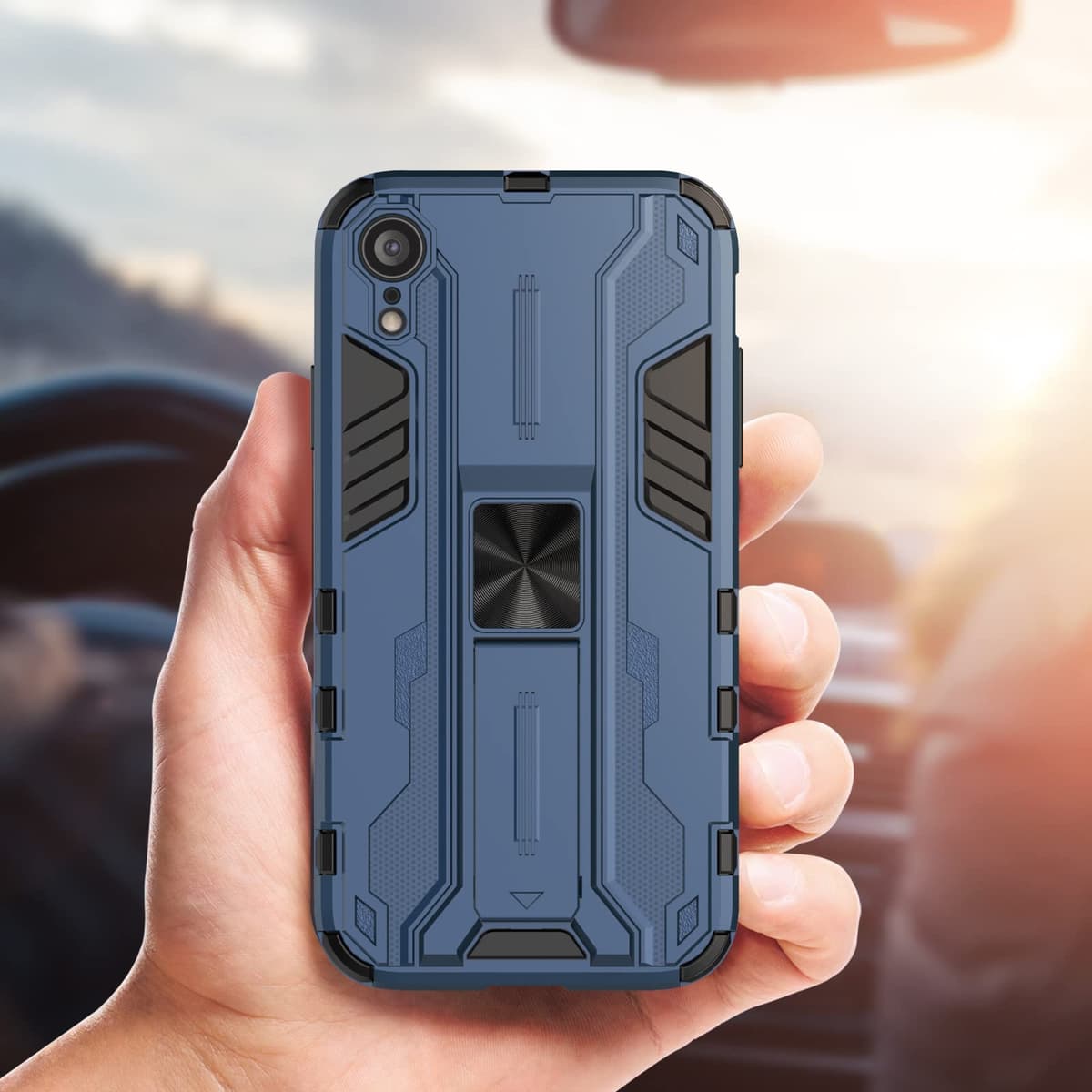 Funda para CMF Phone 2 Pro, Carcasa Antigolpes con Soporte anular metálico, Case Protectora de Grado Militar, Negro — view 1312