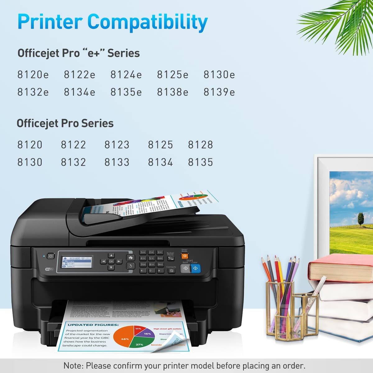 Cartuchos de tinta compatibles 924 para HP OfficeJet Pro 8120e 8122e 8132e 8124e 8125e 8130e 8134e 8135e 8138e 8139e (5 unidades, sin chip) — view 3