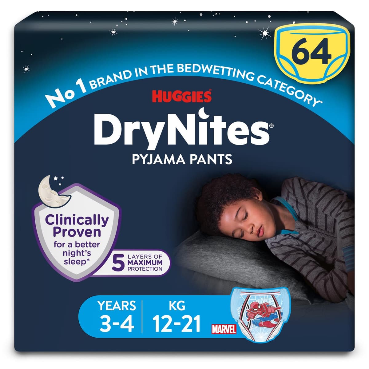 HUGGIES DryNites, Pyjama Pants, Boys 13+ Years (48-60KG), 33 x Bedwetting Pants, Up to 100% Leak Free Nights — view 13