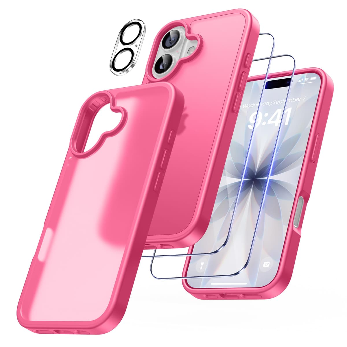 FLLAO 4 en 1 Funda para iPhone 15 con 2 Protector Pantalla y 1 Protector Lente Cámara, [Almohadilla de Aire integrada] Antigolpes Antiarañazos Carcasa 6,1 Pulgadas, Transparente — view 95