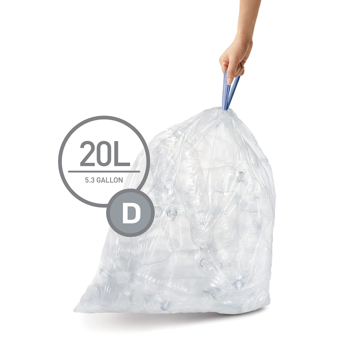 simplehuman CW0258 3 x paquete de 20 bolsas de basura a medida (60 bolsas), código H, plástico blanco — view 26