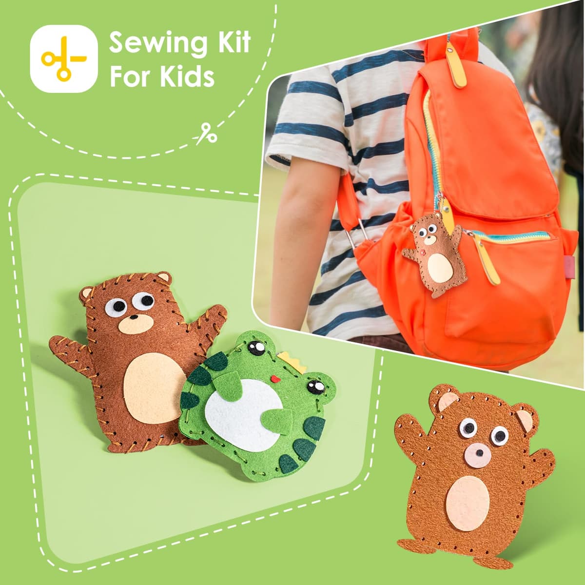 LTMMC First Sewing Kit for Kids, 6pcs Cute Animal Felt Sewing Kit, Childrens Sewing Kits for Beginners, DIY Sewing Craft Kits for Kids — view 5