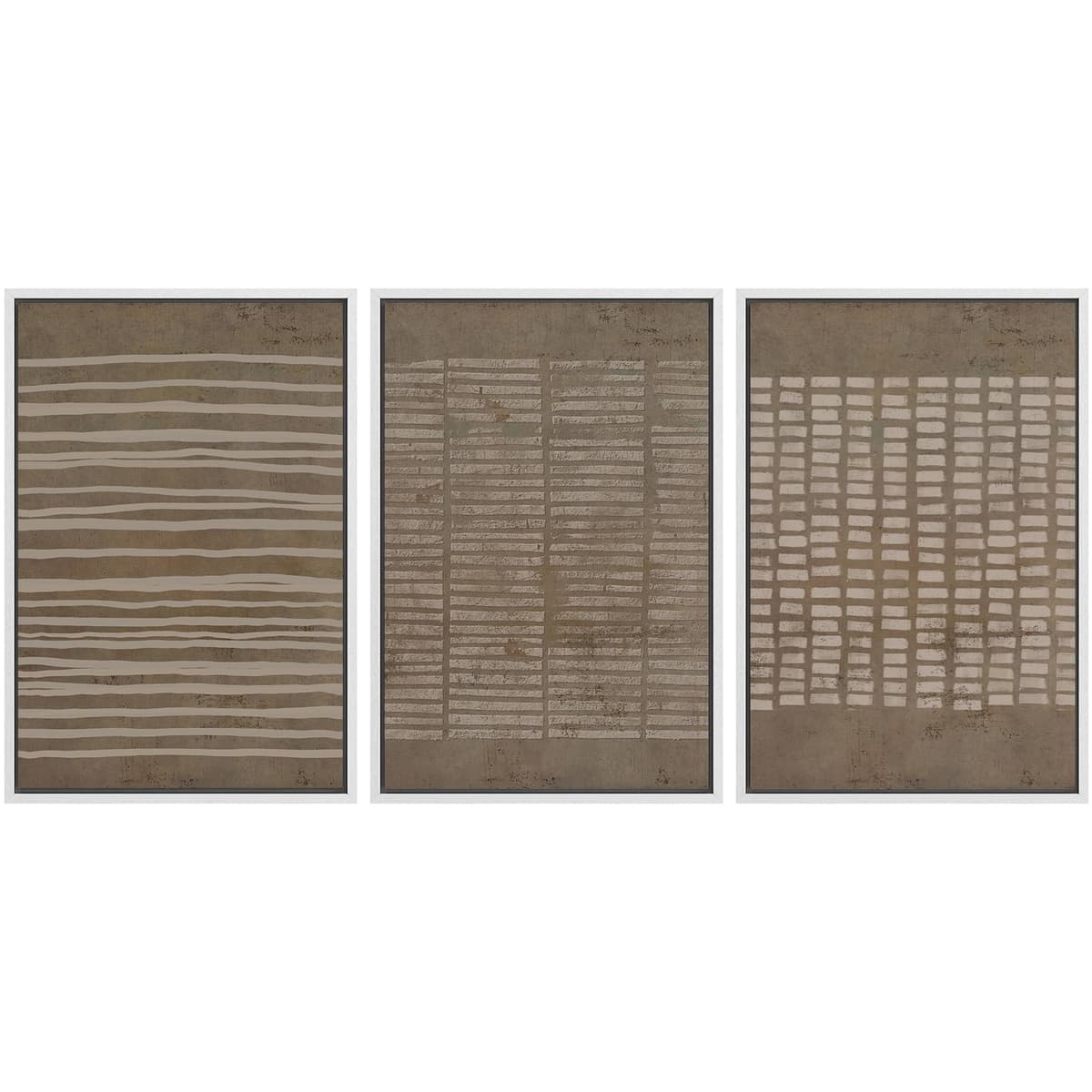 SIGNWIN Framed Canvas Print Wall Art Set Blue White Grunge Geometric Pattern Abstract Shapes Cozy Neutral Decorative Contemporary Minimal for Living Room, Bedroom, Office - 24"x36"x3 Natural — view 142