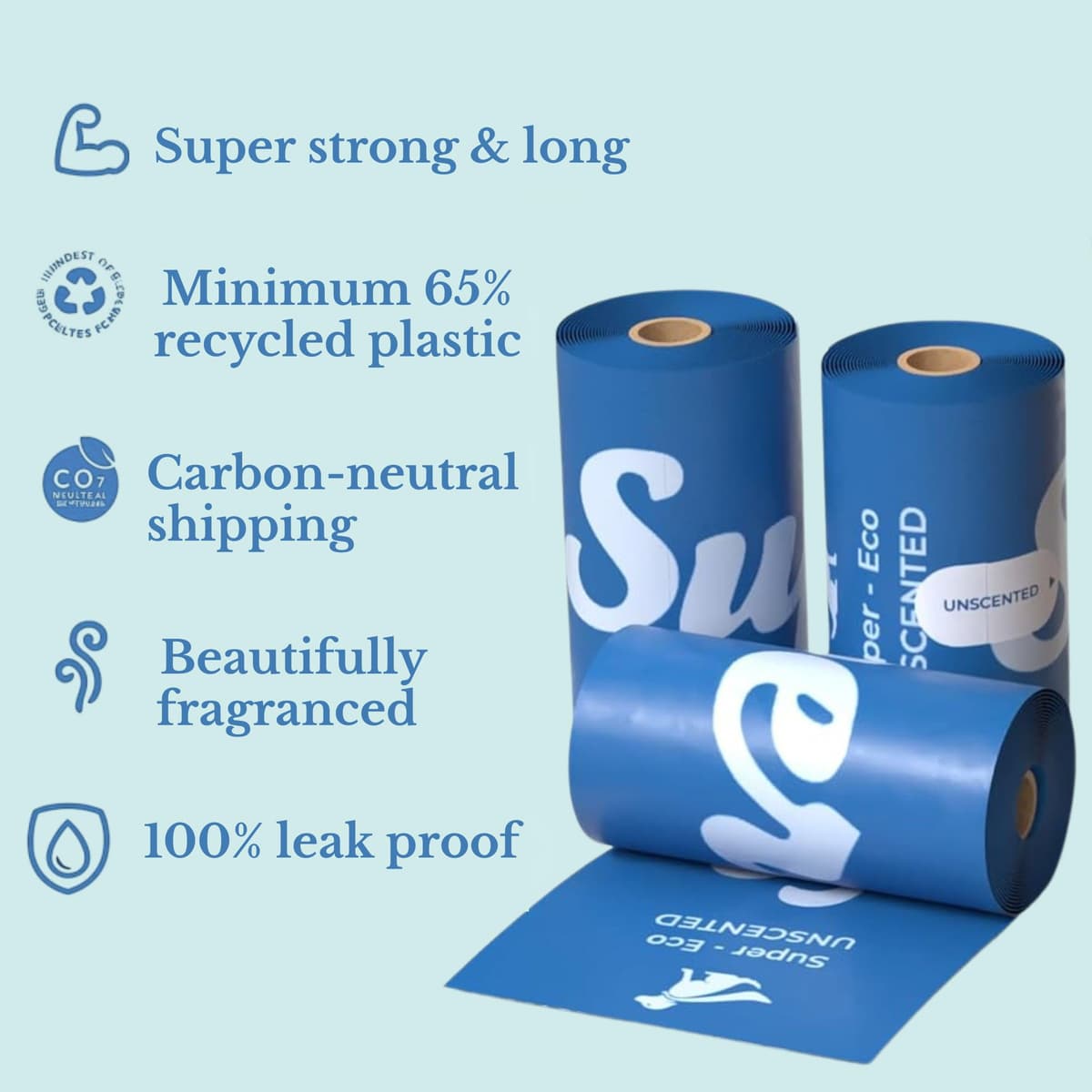 Eco-Friendly Dog Poop Bags - Guaranteed Leak-Proof, Extra Thick & Strong Dog Waste Bags, Geranium Scented, Made from certified post-consumer recycled plastic, 270 Count — view 2