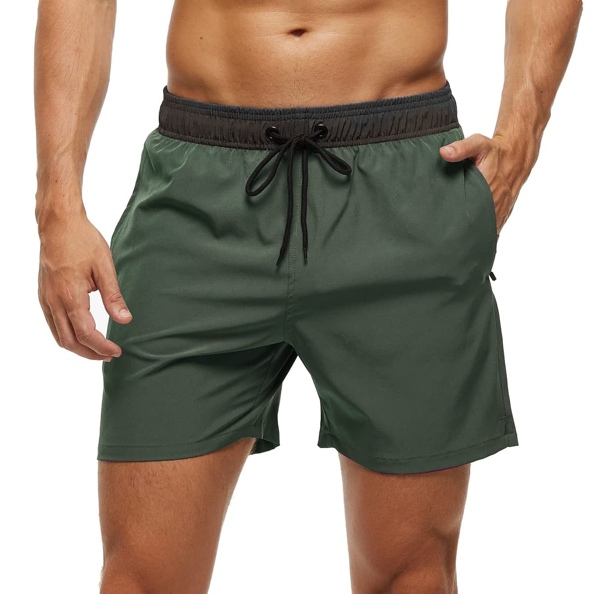 Bañador Hombre 2 en 1 Bañador de Secado Rápido con Forro de Malla y Cordón de Ajuste para Playa Bañador Casual Impermeable para Piscina Verano — view 25