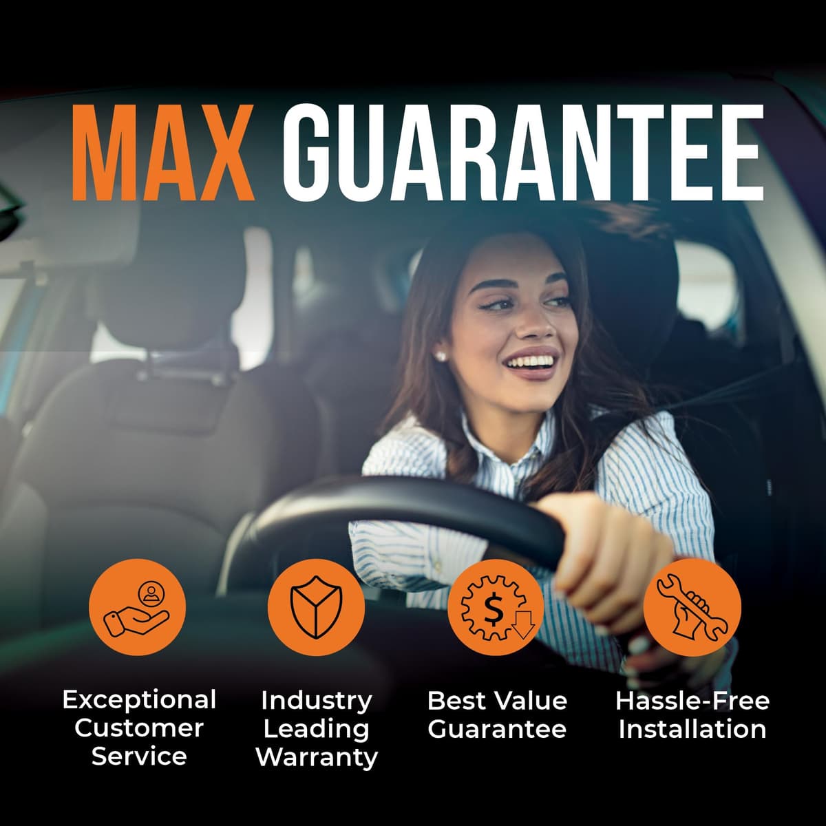 MAX Advanced Brakes - Rear Brake Kit For 2010-2018 Hyundai Santa Fe Sport, Santa Fe XL, 2011-2020 Kia Sorento| Carbon Ceramic Brake and Rotor Kit| OE Replacement Brake Rotors — view 4