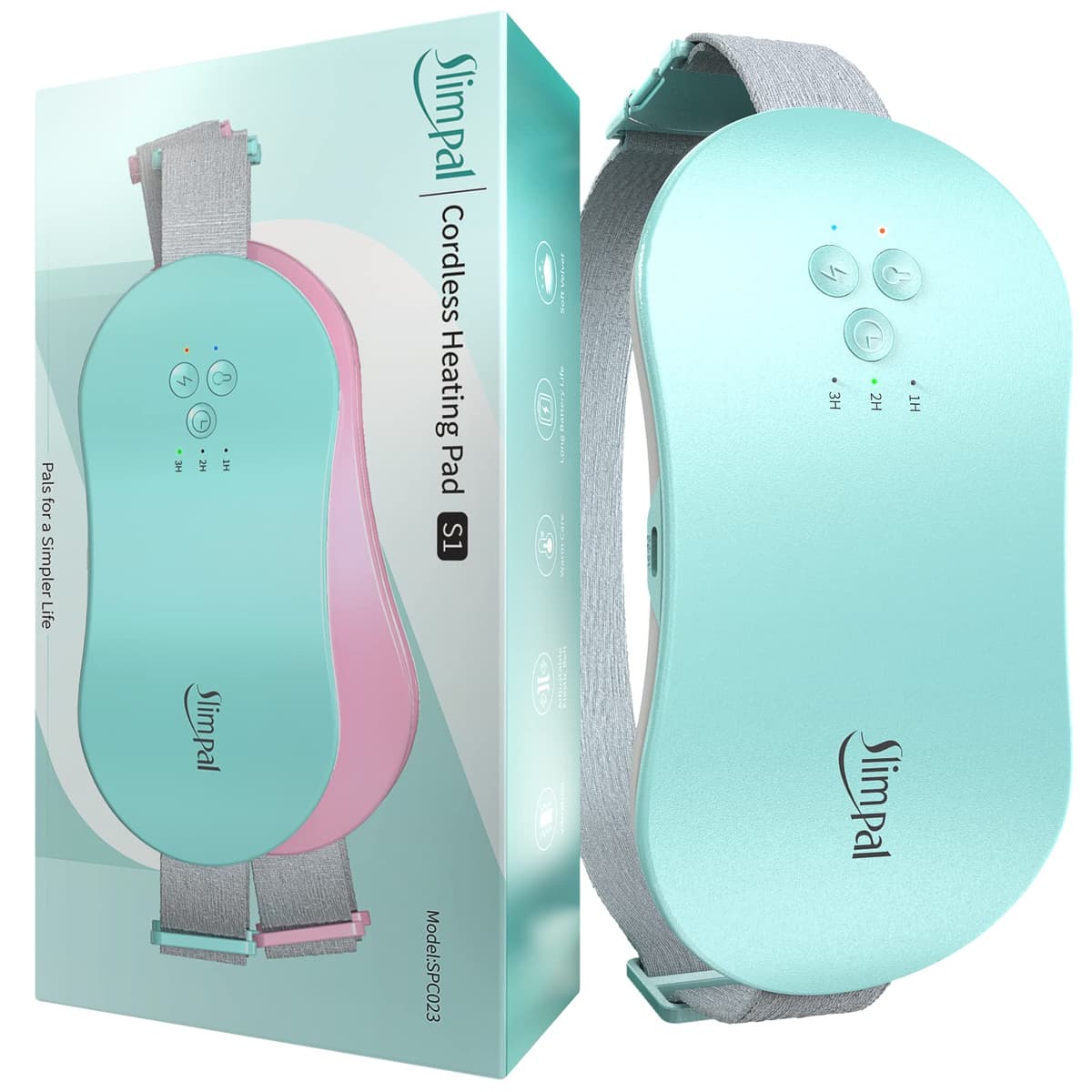 Almohadilla térmica portátil Slimpal, cinturón calefactor inalámbrico recargable para mujer, color blanco — view 33
