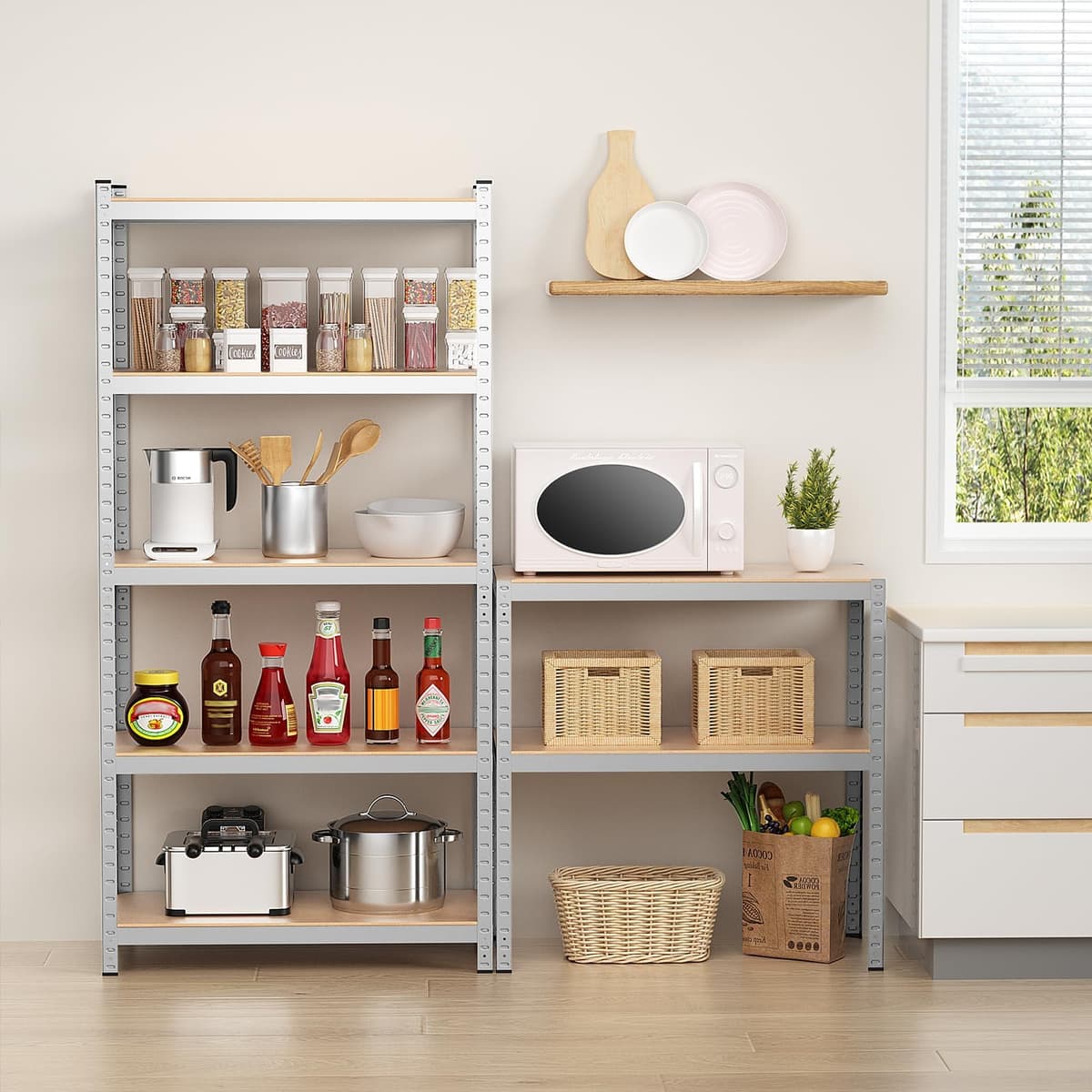 Estanterías Almacenaje Pesadas de 5 Niveles, Armazón de Acero, Carga Total de 875 kg, Dimensiones 180x90x40 cm, Montaje Rápido, Diseño Ajustable, Apt para Garaje, Almacén y Trastero — view 4