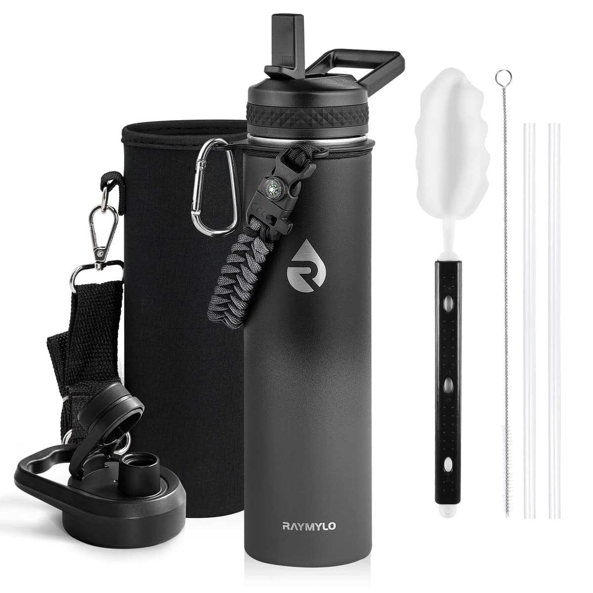 RAYMYLO One Gallon Water Bottle Insulated, Triple Walled Vacuum Stainless Steel (Cold for 48 Hrs), Leak Proof & Non-BPA, Large Water Flask Jug with Paracord Handle & Straw Spout Lids — view 49