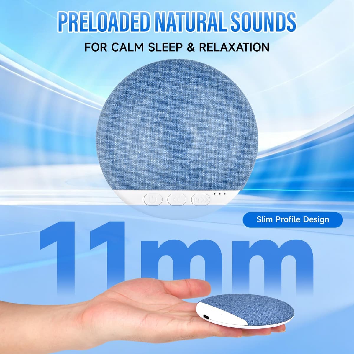 Pipihome Altavoz de Almohada, Mini Altavoz Bluetooth Portatil con Ruido Blanco & Minutero, Conducción ósea Debajo de Altavoces Bluetooth para Dormir, Pillow Speaker para Quienes Duermen de Lado (B) — view 5