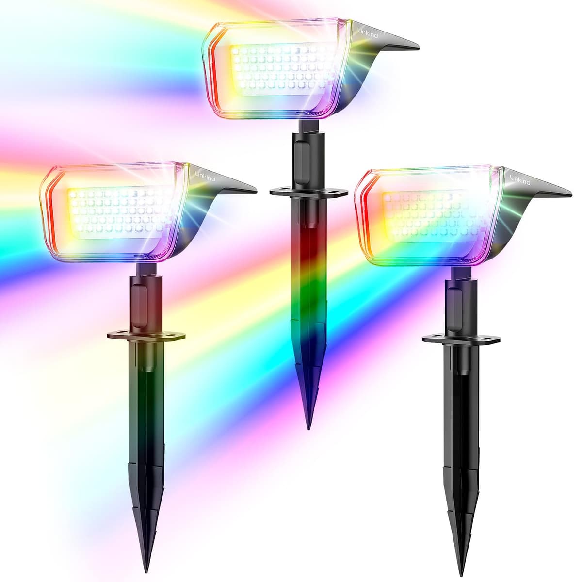 Linkind 60 LED Luces Solares Exterior Jardin,3000K Blanco Cálido Focos Solares con el modo de invierno, 800LM,Impermeable IP67 Lámparas Solares para Jardín, Patio, Calzada, Piscina,3 Piezas — view 8