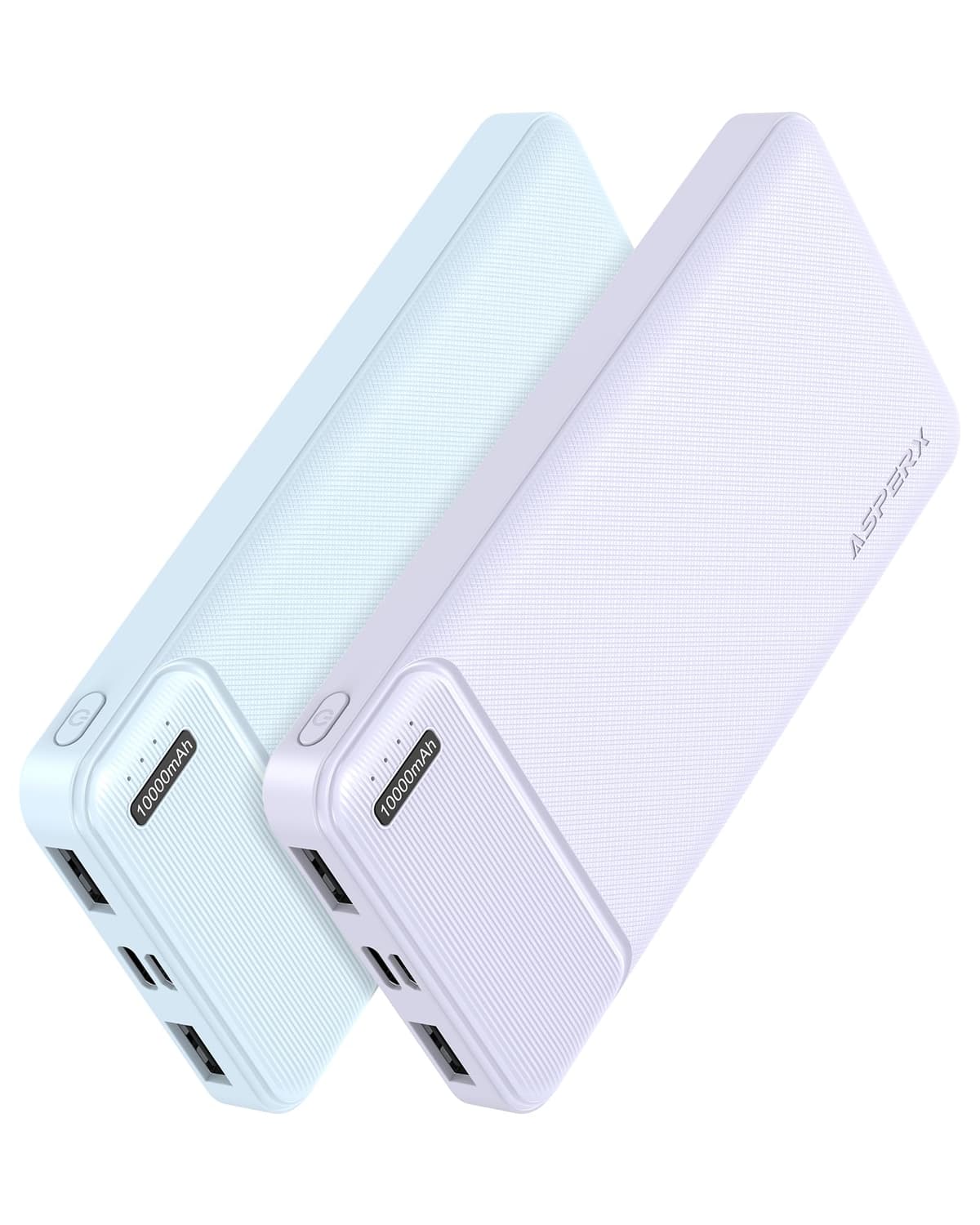 AsperX 2-Pack Power Bank Portable Charger Fast Charging 10000mAh, PowerBank USB C Input and Output, Battery Pack Compatible with iPhone, Samsung, Huawei, iPad, Tablets and More — view 11