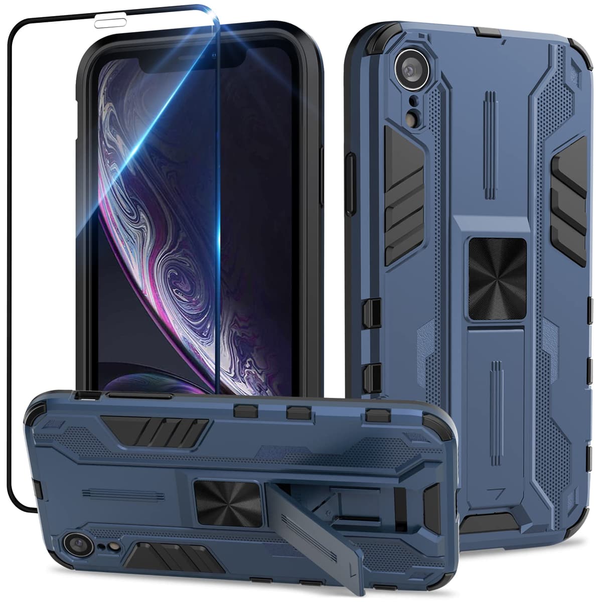 Funda para CMF Phone 2 Pro, Carcasa Antigolpes con Soporte anular metálico, Case Protectora de Grado Militar, Negro — view 1306