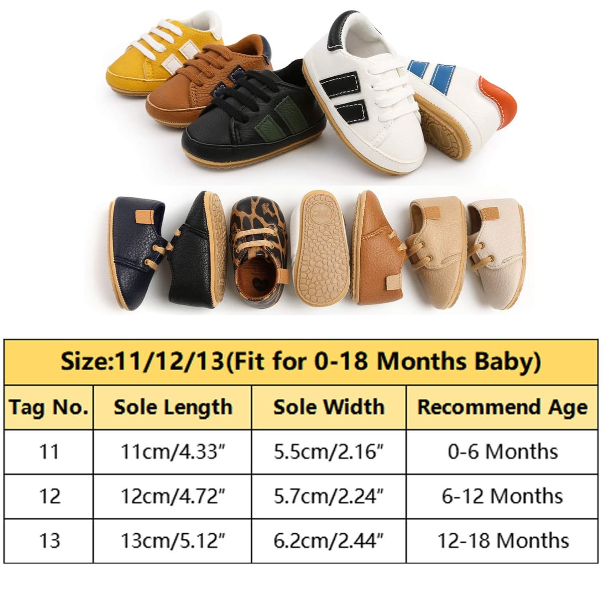 RVROVIC Baby Boys Girls Sneakers Anti-Slip Oxford Loafer Flats Infant Toddler PU Leather Soft Sole Baby Shoes — view 4