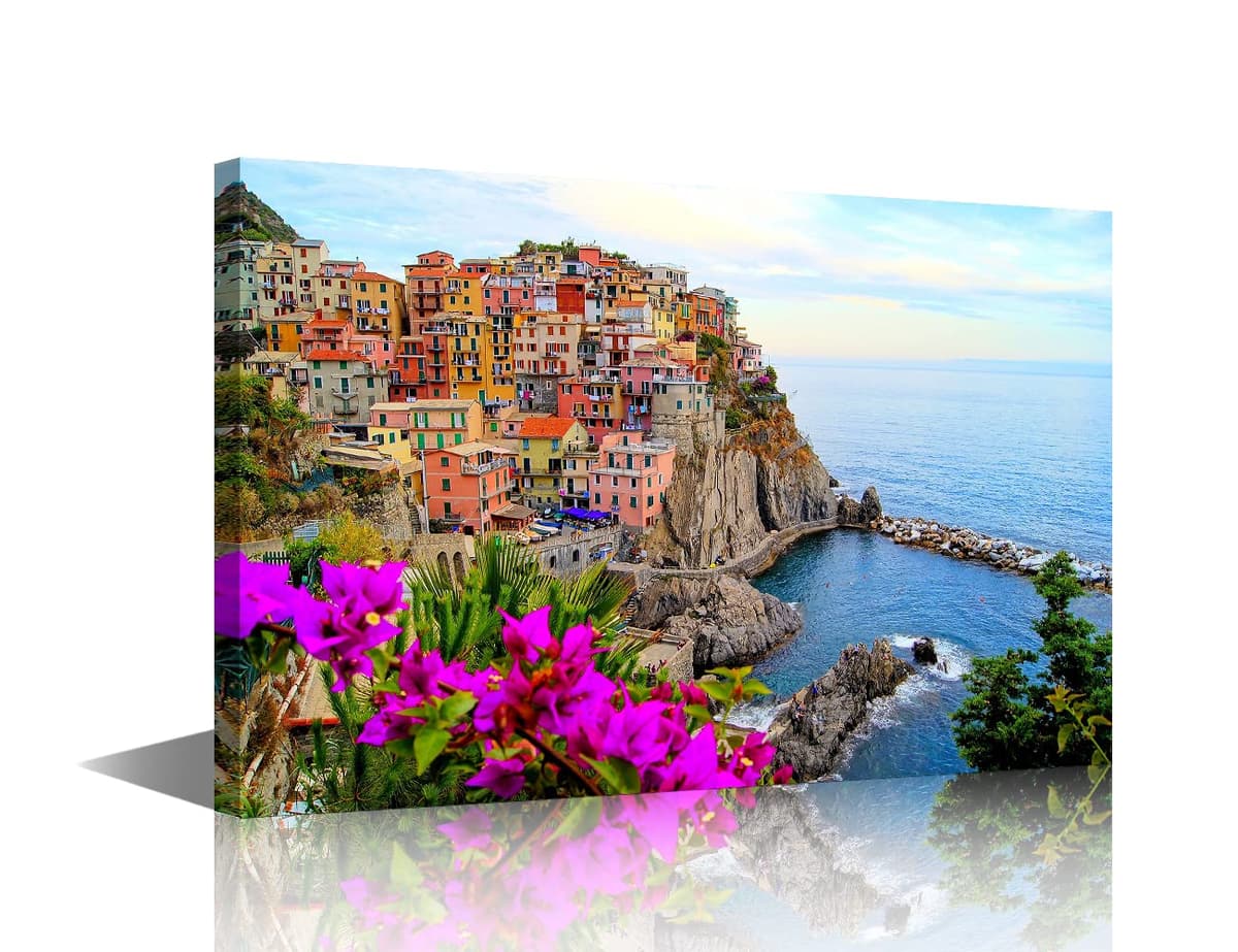Wall Art for Living Room Beach Canvas Art Wall Decor Blue Sea Sunset Pictures Print on Canvas Natural Landscape Painting Seascape Artwork Stretched Framed Ready to Hang 12x18inch — view 31