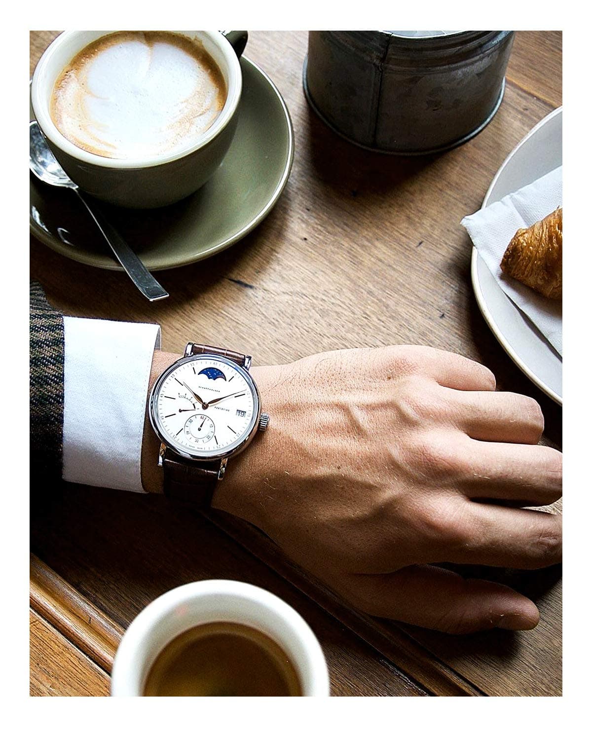 BINLUN Correa de Reloj de Cuero Correa de Piel Repuesto para Hombres/Mujeres con Hebilla de Despliegue Mariposa Plata/Oro/Oro Rosa 12mm-24mm 10 Colores — view 7