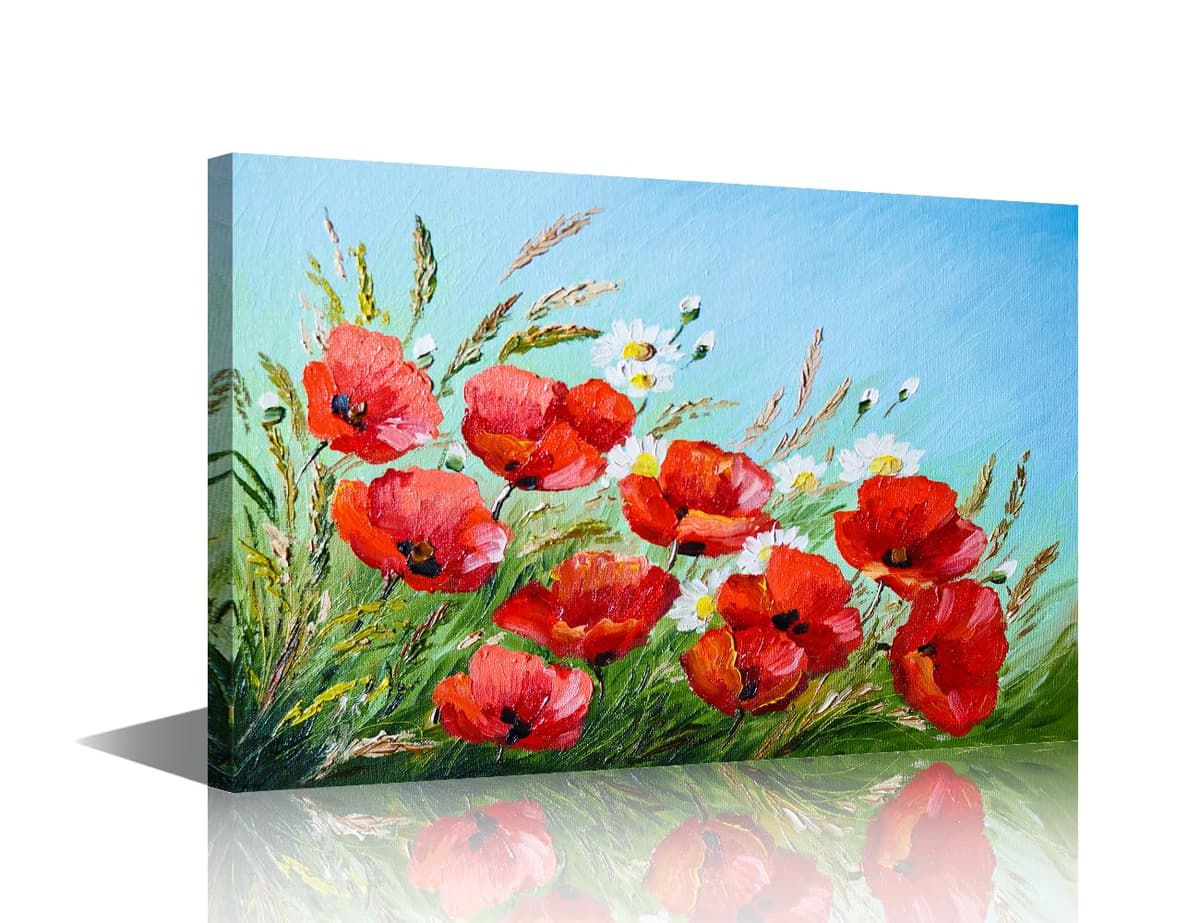 TISHIRON Rustic Yellow Sunflower in Vase Farmhouse Cottage Countryside 18"x12" Canvas Wall Art Prints Framed Picture Photo Painting Home Decor Ready to Hang — view 16