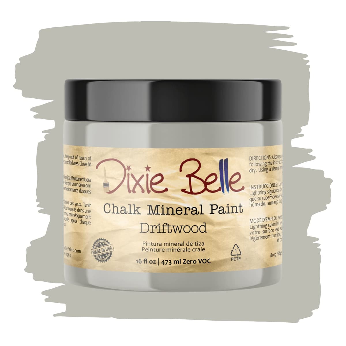 Dixie Belle Paint Company Chalk Finish Furniture Paint - Caviar (32oz) - Matte Black Chic Chalk Mineral DIY Furniture Paint — view 82