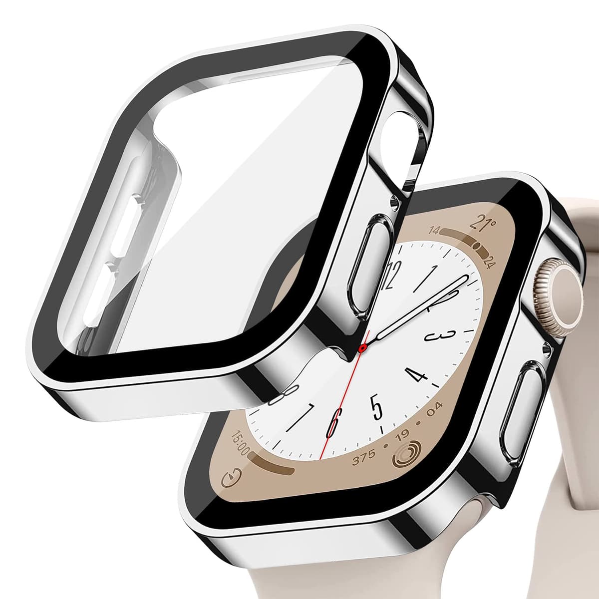 Hard PC Waterproof Case for Apple Watch Case 42mm 46mm 40mm 44mm 41mm 45mm, Built-in Tempered Glass Screen Protector, Ultra-Thin HD Full Protective Cover for iWatch Series 11 10 9 8 7 6 5 4 SE 3/2/1 — view 10