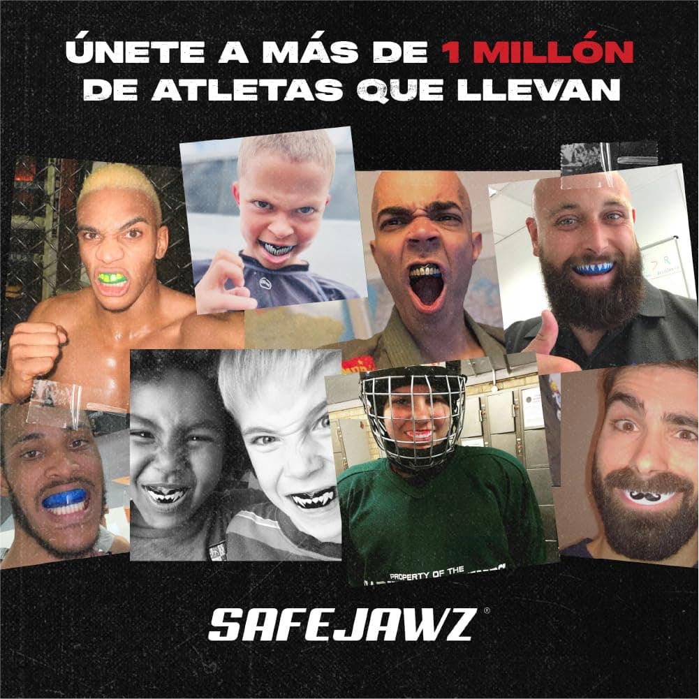 SAFEJAWZ Protector bucal Adultos y niños para Todos los Deportes de Contacto, incluidos Rugby, MMA, Artes Marciales de Kickboxing, Judo, Hockey y Boxeo — view 6