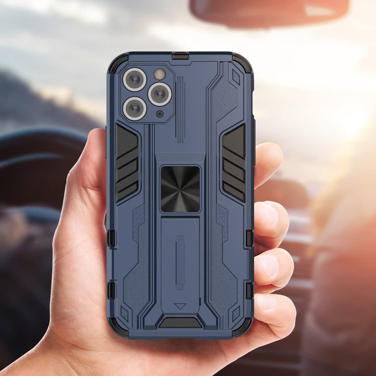 Funda para CMF Phone 2 Pro, Carcasa Antigolpes con Soporte anular metálico, Case Protectora de Grado Militar, Negro — view 193