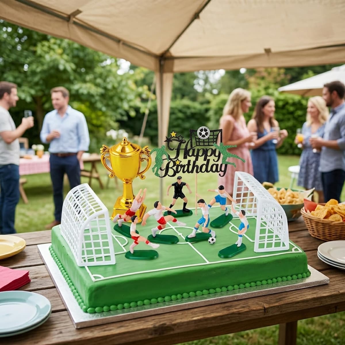 11 PCS Football Cake Toppers, Football Cake Decorations for Birthday Party, Football Birthday Decorations with Team Figures and Trophy, Reusable Sports Theme Cake Accessories for Boys — view 4