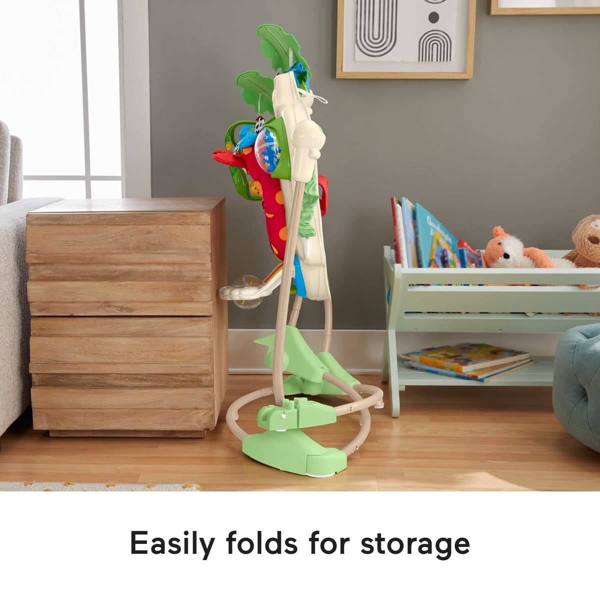 Fisher-Price Jumperoo Baby Activity Center with Lights Sounds and Music, Interactive Baby Bouncer, Rainforest, K7198 — view 5