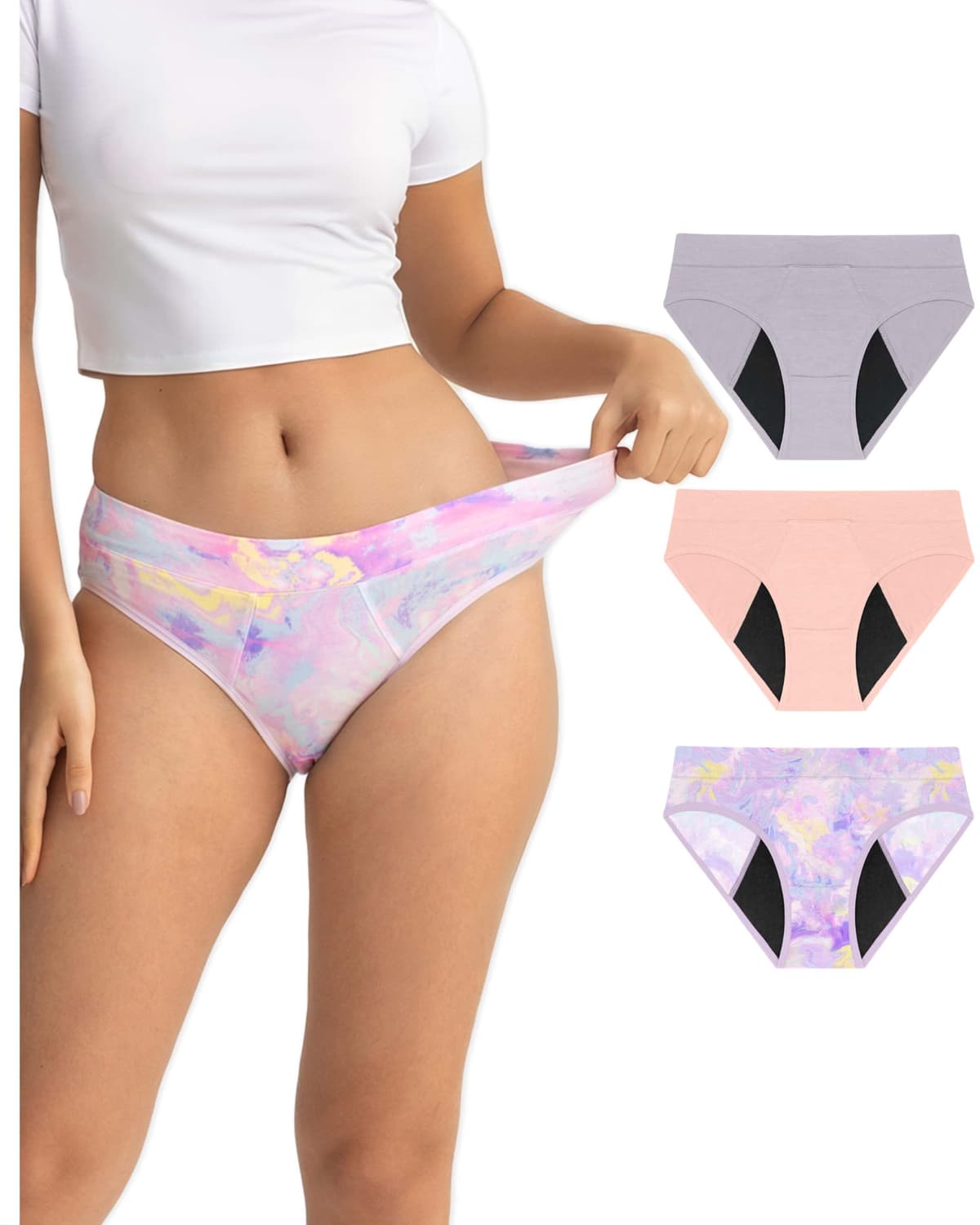 Neione Bragas Menstruales Flujo Moderado Braguitas Hipster Absorbentes de Modal para Mujer Niña — view 8