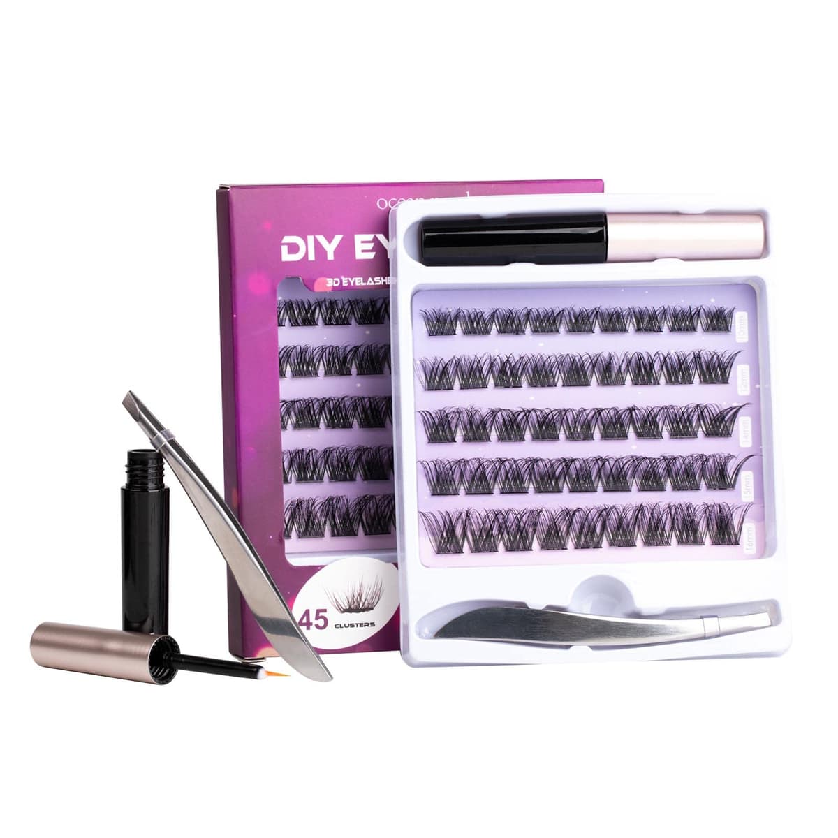 False Eyelashes Russian Strip Lashes D Curl 3D 10 Pairs Fake Lashes Natural False Eyelashe with Eyelash Glue Clear Adhesive Long Lasting Waterproof Multipack Eyelashes — view 24
