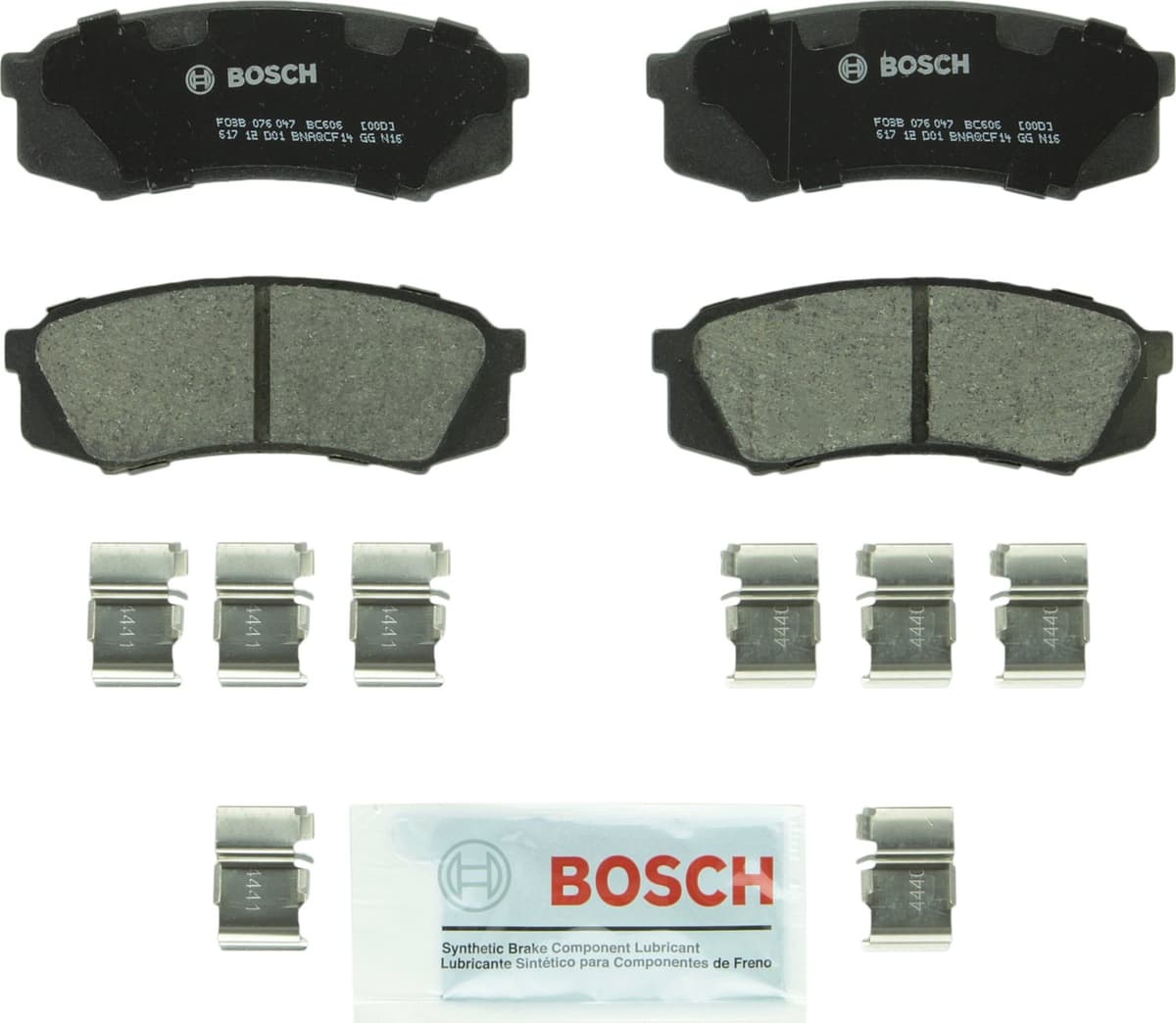 Bosch BC914 QuietCast Premium Ceramic Disc Brake Pad Set For: Acura ILX; Honda Accord, Civic, CR-V, Element, Fit, Front — view 355