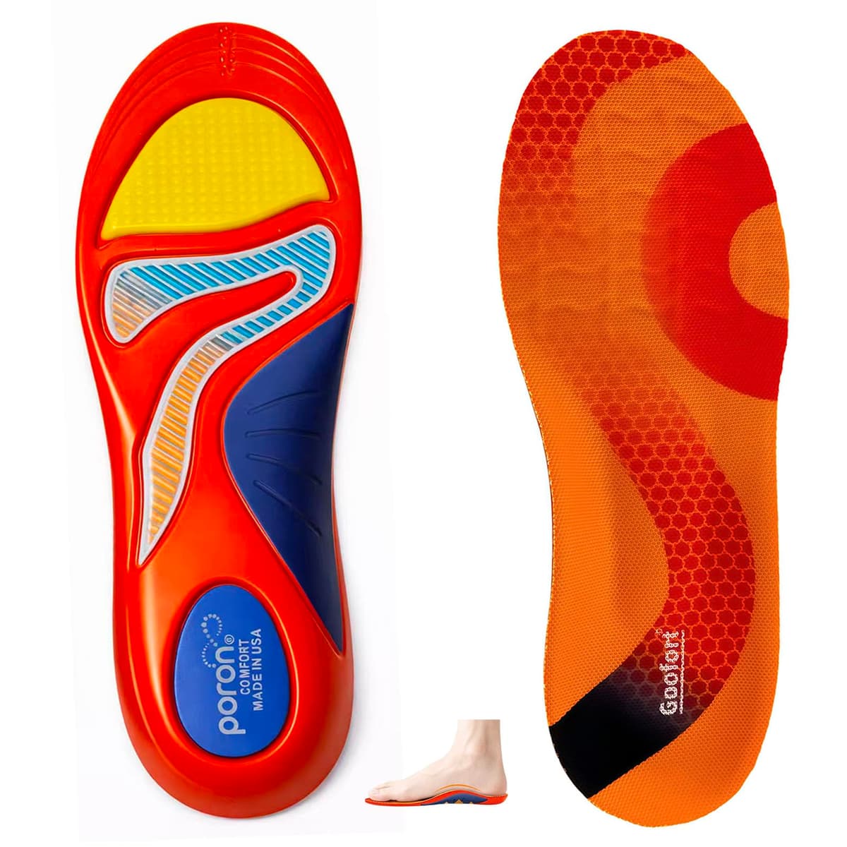 Goofort Plantar Fasciitis Arch Support Gel Insoles for Men & Women, 7-Times-Shock-Protection with 3D-Xpain™ -PORON®, Orthotic Work Boot Insoles for Flat Feet, Heel Pain Relief & All-Day Comfort — view 8