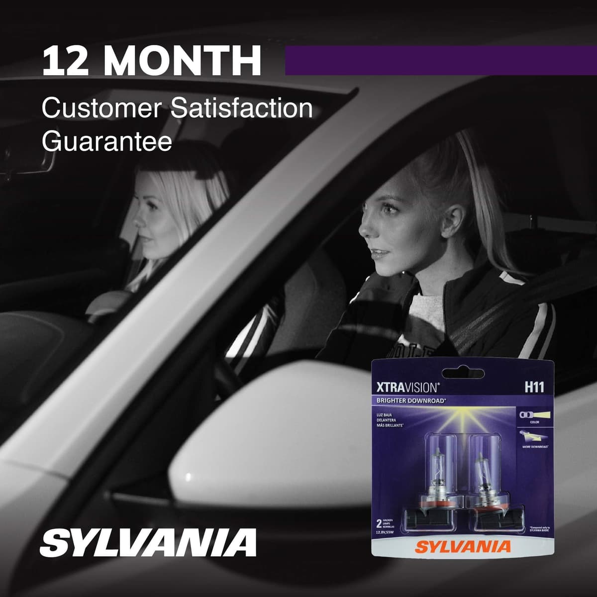 SYLVANIA - H11 XtraVision - High Performance Halogen Headlight Bulb, High Beam, Low Beam and Fog Replacement Bulb (Contains 2 Bulbs) — view 8