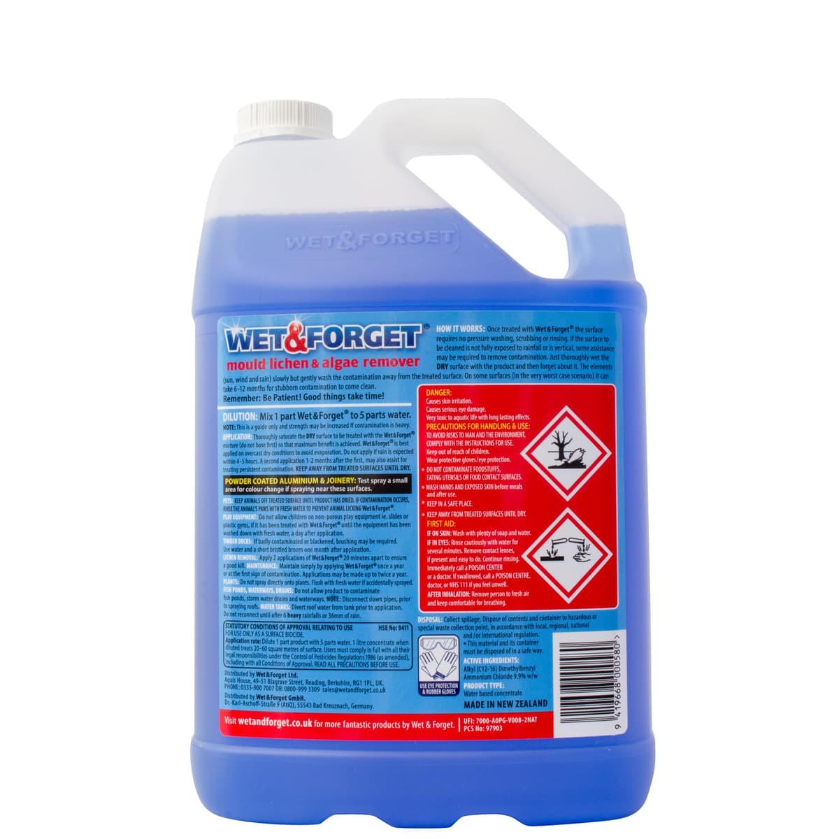Wet & Forget Mould, Lichen & Algae Remover, Outdoor Patio Cleaner, Black Spot Remover, Bleach Free, 5L — view 3