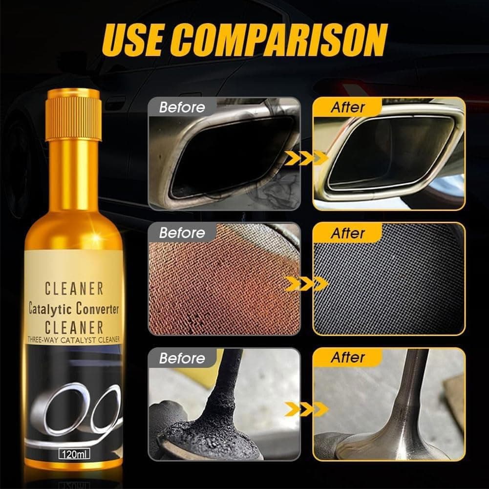 Catalytic Converter Cleaner Fuel System Additive for Gas and Diesel Vehicles Engine and Exhaust System Maintenance Easy Pour In 120ml (3 PACK) — view 5