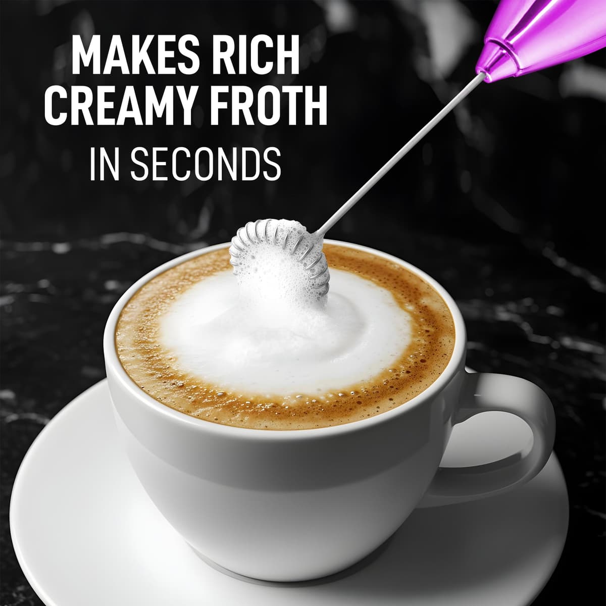 Zulay Executive Series - Espumador de leche de regalo para café con acabado lujoso y radiante, espumador de café de mano, espumador de leche eléctrico de mano para lattes (verde azulado y rosa — view 3