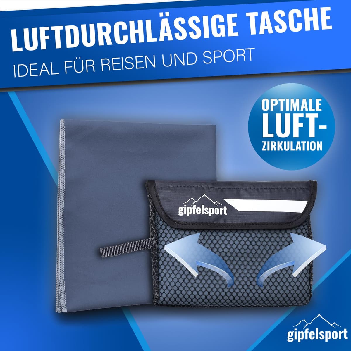 gipfelsport Toalla de Microfibra | Toalla de baño de Microfibra, Toalla de Viaje, Toalla de Playa | De Secado rápido, Ultra Ligero, Ahorro de Espacio | para niños, Hombres y Mujeres — view 6